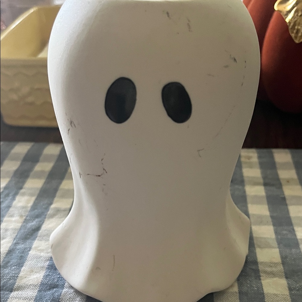 White Ghost Figurine tealight holder needs some pain but still good condition
